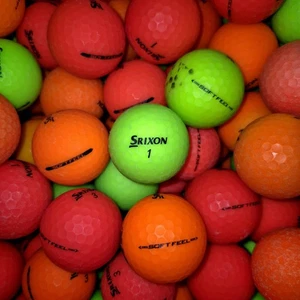50 Matte Colored Srixon Soft Feel Mix Used Golf Balls - 2A Shag AA Hit-A-Way - Picture 1 of 9