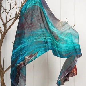 Silk Modal Scarf - Ocean Blue | Elegant Accessory - Bild 1 von 4
