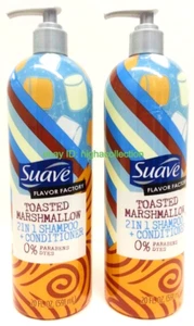 ( Lot 2 Bottles ) Suave Toasted Marshmallow 2 in 1 Shampoo + Conditioner 20 oz - Picture 1 of 8