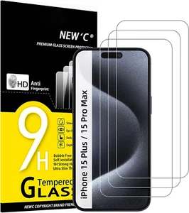 Screen Protector Tempered Glass Case 3 Pack for Iphone 15 Pro Max 15 Plus - Picture 1 of 12
