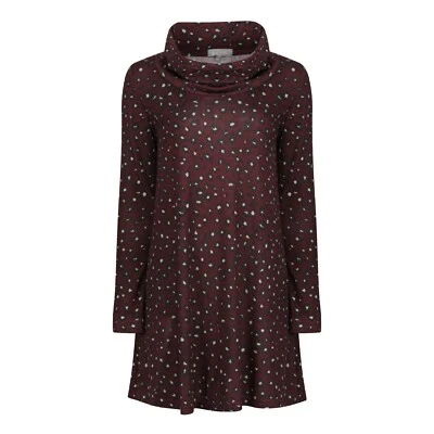 Top túnica jersey de leopardo animal borgoña manga 3/4 largo talla 12 Foto 1 de 4