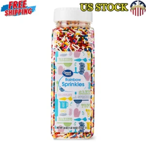 Bulk Rainbow Sprinkles Fun Topping Cake Cupcake Ice Cream Decorating 26oz New - Picture 1 of 7