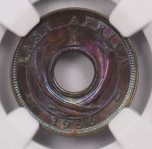 Centavo KN 1956 de África Oriental NGC como nuevo 65bn impresionante tonificación arco iris NG1022 envío combinado - Imagen 1 de 8
