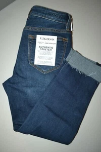 NWT Vigoss Women's Marley Chop Straight No Pocket Flaps Blue Capri Sz 24x19 - Picture 1 of 12