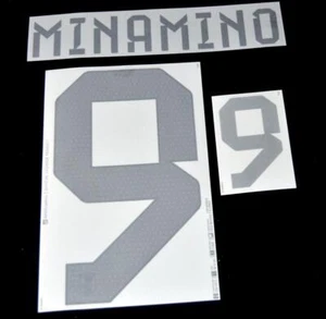 Official Japan minamino 9 world cup Football Name/Number Set Away badge - Picture 1 of 1