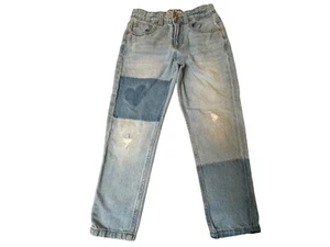 Marks & Spencer 1884 Distressed Heart Girl's Sz 7-8 Denim "The Mom" Jeans UK - Picture 1 of 7