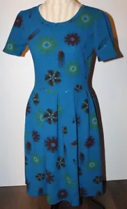 Damen LULAROE blau Amelia Kleid mit Blumen Gr. Medium - Bild 1 von 1