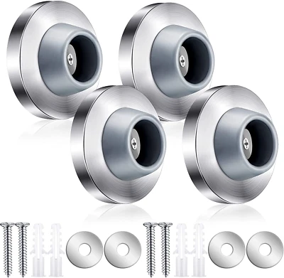 Blulu Concave Wall Door Stopper Door Bumper Stainless Steel Wall Protector Flush - Image 1 of 4