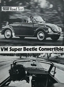 1973 Road Test Volkswagen Super Beetle Convertible 3 Pages Pics Specs Info - Picture 1 of 3