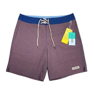 Fair Harbor The Nautilus Board Shorts- Red Waves- Mens 33 NWT! MSRP $68 - Picture 1 of 8
