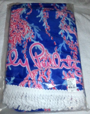 NEW LILLY PULITZER  Tassel Velour Terry Beach Towel  SWIM ON OVER  30" X 60" - Image 1 of 2