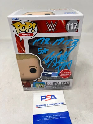 ROB VAN DAM WWF WWE ECW Signed Funko Pop Figure 117 New in Box w/COA PSA blue - Image 1 of 4