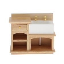1:12 Scala Dollhouse Mobilia in miniatura Bagno Cucina Lavello in legno