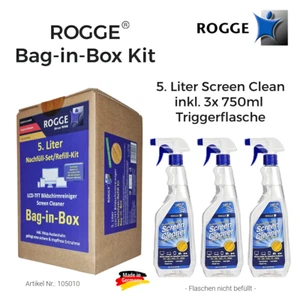 ROGGE Bildschirmreiniger Bag-in-Box - 5L. Set inkl. 3 x 750ml Triggerflaschen - Bild 1 von 11