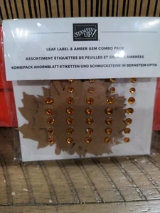 Stampin’ Up! LEAF LABEL & AMBER GEM Combo Pack - VERZIERUNGEN Neu im Paket - Bild 1 von 4