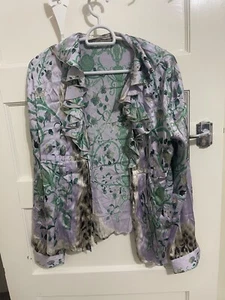 Roberto Cavalli Multicolor Print Silk Blouse Size 46 - Picture 1 of 14