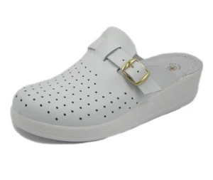 Ciabatta Pantofola Sanitaria e da Lavoro Donna in Pelle Bianco Sanital Light 372 - Imagen 1 de 5