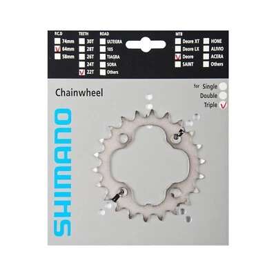 Цепное кольцо SHIMANO FC-M510 22T Deore для велоспорта горного велосипеда тройное - Изображение 1 из 2