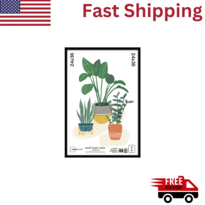 Mainstays 24x36 Basic Black Poster Frame Free Shipping USA - Image 1 of 4