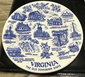 Vintage Virginia The Old Domnion State Collectible Wall Plate - Picture 1 of 5