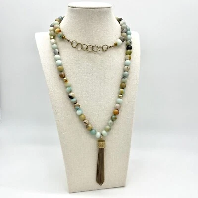 Collar largo con borlas de cuentas estilo boho distintivo collar joyería de moda Foto 1 de 4