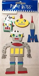 ROBOTS Robot Bots Toy Toys Paper Bliss stickers - Picture 1 of 1