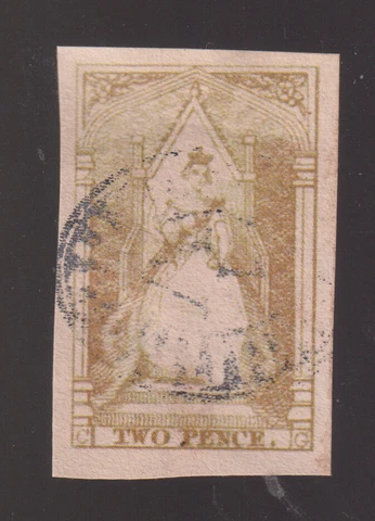 Victoria 1852 2d Brown Queen on Throne lightly used Cover