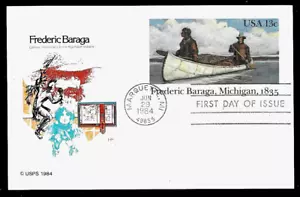 UX103 13c Postcard (1984) BISHOP FREDERIC BARAGA FDC BY THE HOUSE OF FARNAM !!! - Picture 1 of 1
