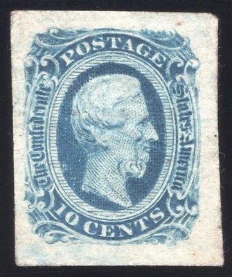 Confederate States, CSA #12 (KB) 10¢ Blue, Mint NG, Huge Margins! - Image 1 of 2