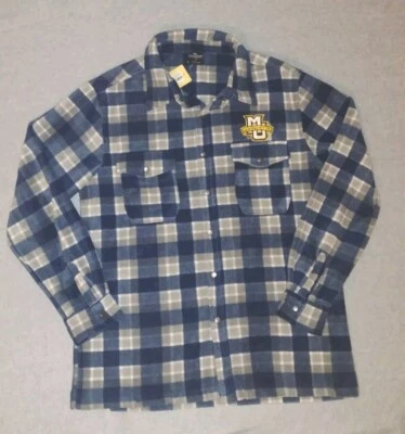 Coliseo Universidad de Marquette Polar Chaqueta a Presión Camisa Para Hombre LG Azul A Cuadros Foto 1 de 4
