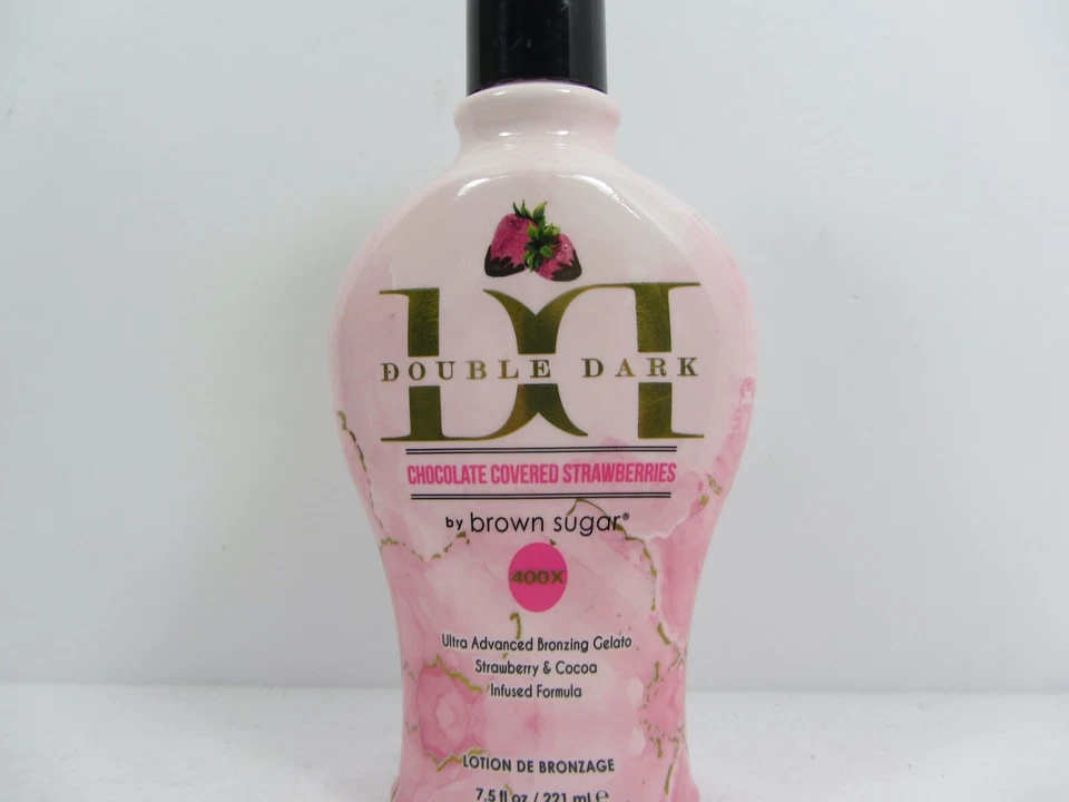 TAN INC BROWN SUGAR DOUBLE DARK CHOCOLATE COVERED STRAWBERRIES 400X 7.5oz TANNING LOTION
