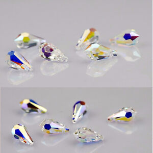 10pcs 5.5mm Teardrop Crystal Glass beads For DIY Jewelry make Earring Necklace