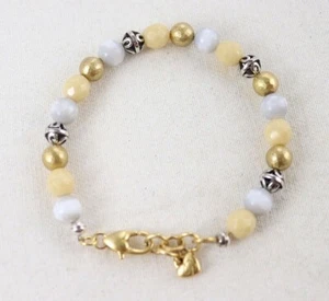 Brighton Light Yellow And White Beaded Adjustable Bracelet - Picture 1 of 3
