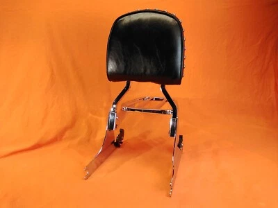 HARLEY DAVIDSON GENUINE CHROME STUDDED BACKREST W LUGGAGE RACK FOR SOFTAIL - Imagen 1 de 4