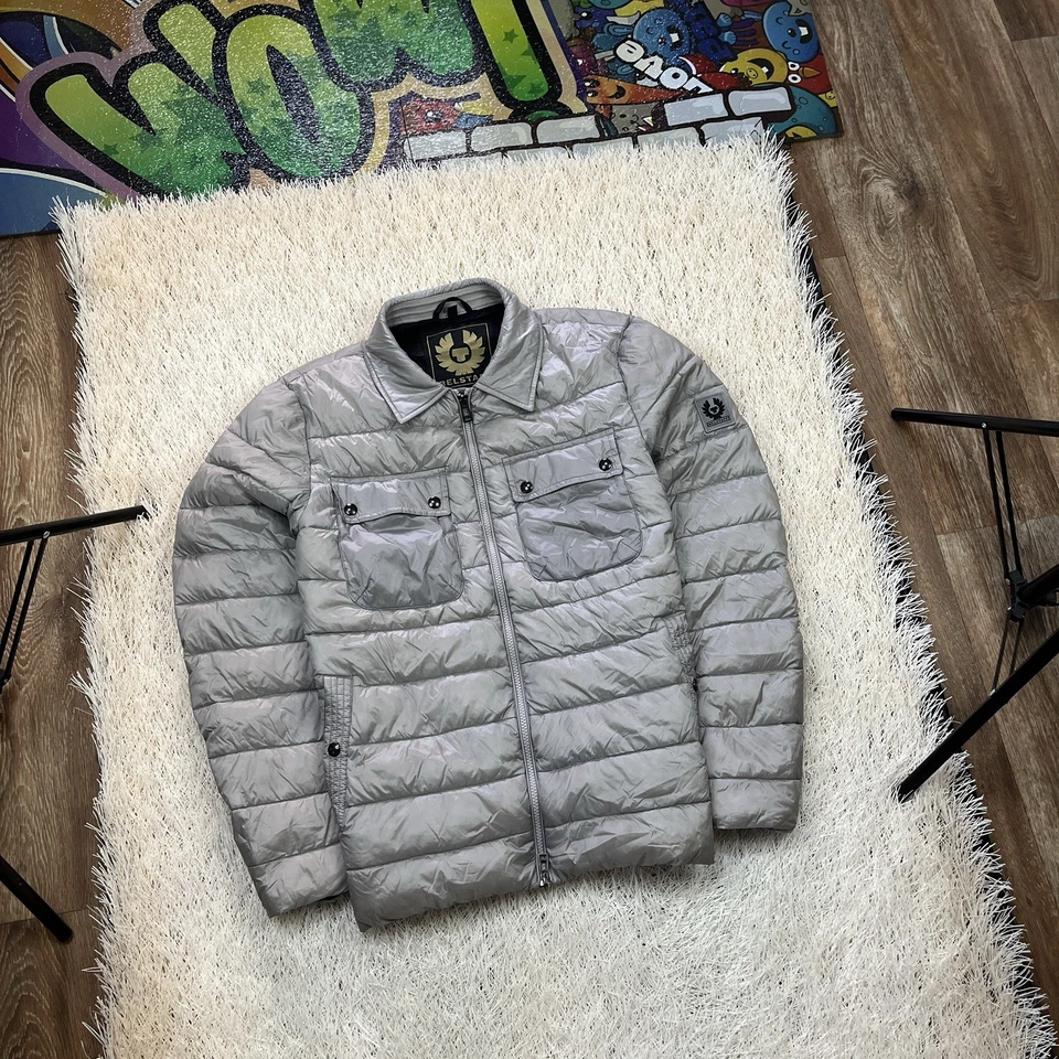 Chaqueta de plumón Belstaff Tour Old Silver Down Sobrecamisa Chaqueta Talla Grande Foto 1 de 4