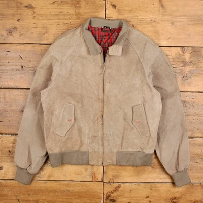 Chaqueta Bomber Fidelity De Colección Hecha en EE. UU. 44 Para Hombres Años 90 Beige Informal Mod Foto 1 de 4