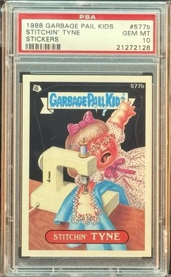 1988 GARBAGE PAIL KIDS SERIES 14 #577B STITCHIN TYNE PSA 10 GEM MINT - Image 1 of 2