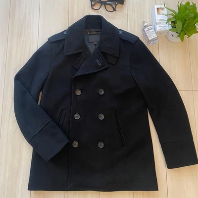 Coach Black S Pea Coat Stylish Wool Used - Image 1 of 4