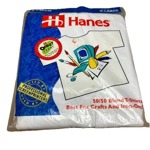 Vintage Hanes 2er Pack Herren XL T-Shirts weiß neu versiegelt Vintage 15763 - Bild 1 von 9