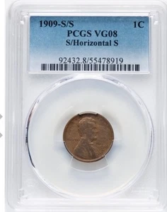 1909-S/S 1C S Over Horizontal S, FS-1502, VG8 PCGS - Picture 1 of 4