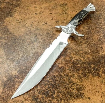 AK CUBIERTOS HECHOS A MANO ACERO INOXIDABLE BOWIE CUCHILLO MANGO POR PROTECTOR DE ACERO Y CUERNO Foto 1 de 4