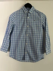 Vineyard Vines Boys Shirt Blue Plaid Long Sleeve Button Down Sz 8-10 Small - Picture 1 of 2