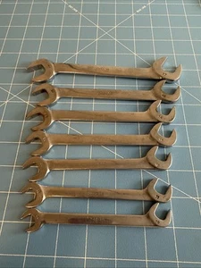 Snap-On 7 Piece Angle-Head Open End Wrench Set Metric - 10,11,12,13,14,15 &17mm - Bild 1 von 6