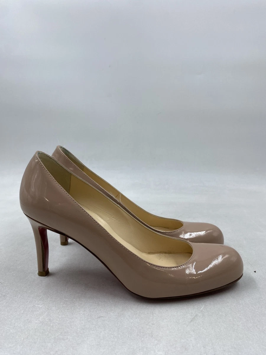 Christian Louboutin Round Toe Patent Leather Heels for Women for