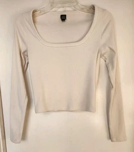 Top corto Wild Fable para mujer manga larga cuello redondo acanalado - PEQUEÑO - Imagen 1 de 3