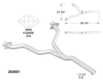 Tubos de escape y escape para Chevrolet Caprice 1994-1996 4,3 L V8 GAS OHV Foto 1 de 2