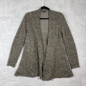 Eileen Fisher Metallic Linen Blend Open Front Cardigan Sweater Sz S Gold Bronze - Picture 1 of 7