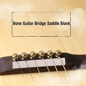 6Pcs Bone Guitar Bridge Saddle Blank For Acoustic Classical Guitar Mandolin WTD - Picture 1 of 12