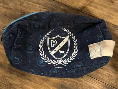 Y2K Victoria's Secret PINK Makeup Cosmetic Travel Bag Zipper Pencil Pouch Vtg - Image 1 of 4