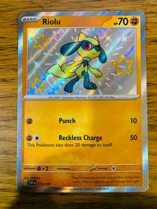 NM! Riolu (173/091) Paldean Fates Baby Shiny Rare Pokemon Karte! KOSTENLOSER VERSAND! - Bild 1 von 4